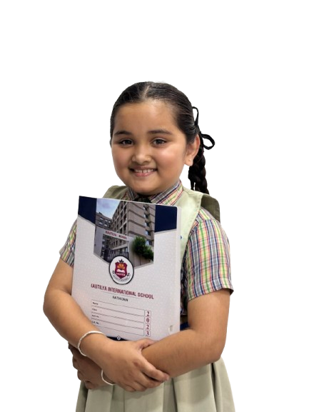 Smiling student holding books