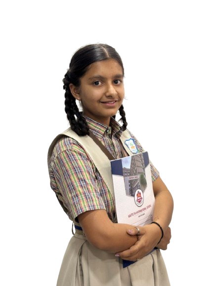 Smiling student holding books